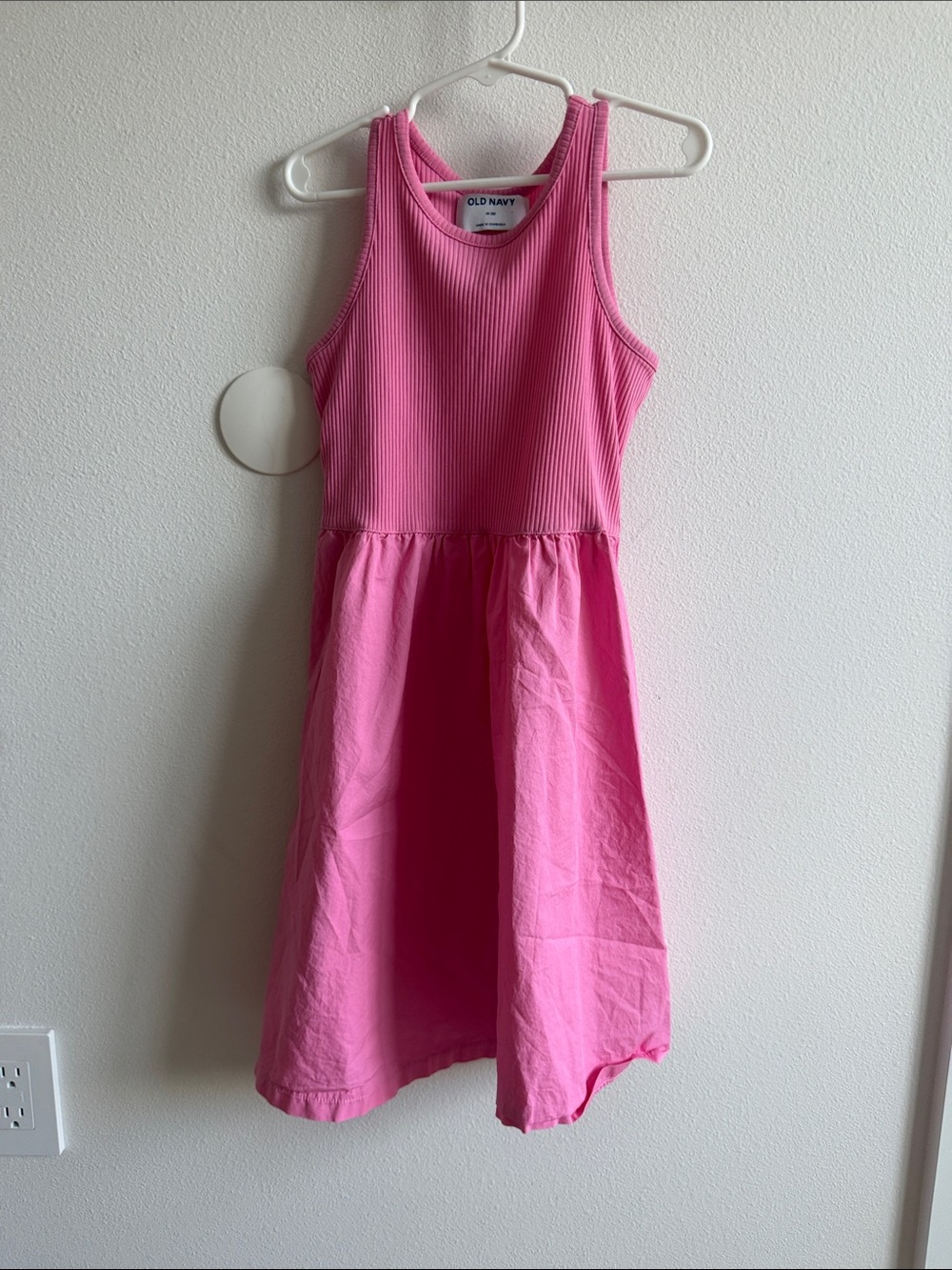 Old Navy Girls Pink Sleeveless Rib-Knit Top Dress